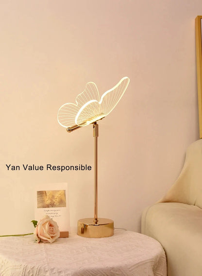 Nordic Butterfly LED Table Lamp – 3-Color Dimming