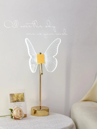 Nordic Butterfly LED Table Lamp – 3-Color Dimming