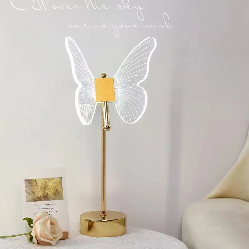Nordic Butterfly LED Table Lamp – 3-Color Dimming